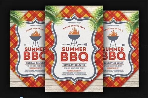 夏天烧烤BBQ主题海报 Summer BBQ Flyer