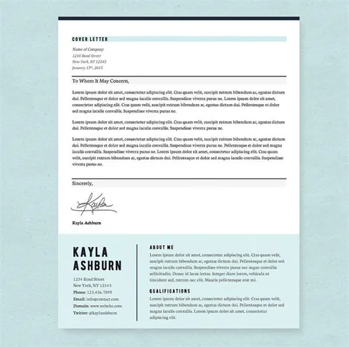 时尚蓝色简历求职信设计模板 Stylish-Blue-Resume-Template-Pkg.