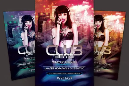 夜店活动海报模版 Club Beats Flyer Template