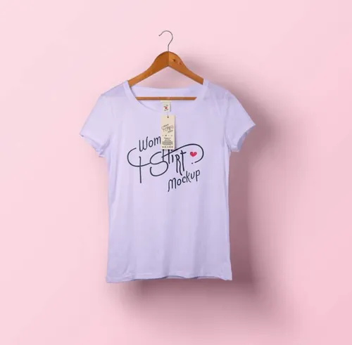 女士psd T恤圆领样机 Woman Psd T-shirt Mockup Vol1