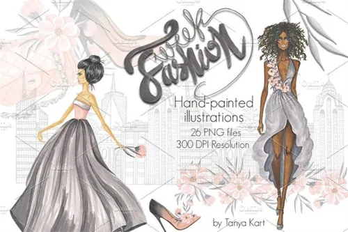 时装周插画设计素材 Fashion Week Design Kit