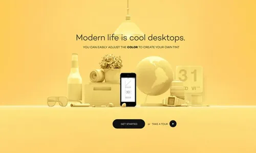 CAD模型桌面场景PSD模板Psd 3D Desktop Web Showcase Vol006