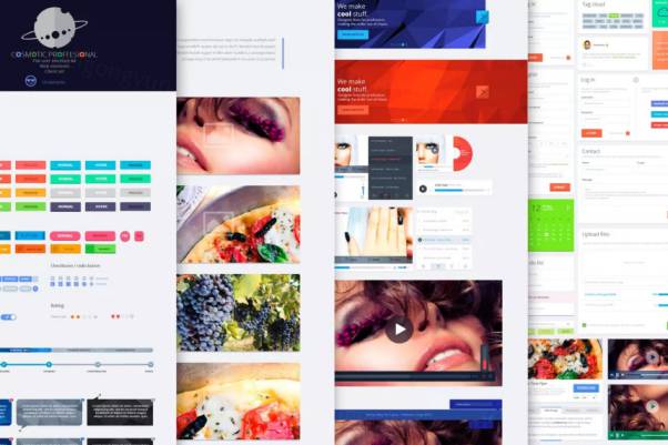 时尚简约简洁现代多用途的扁平UI KITS