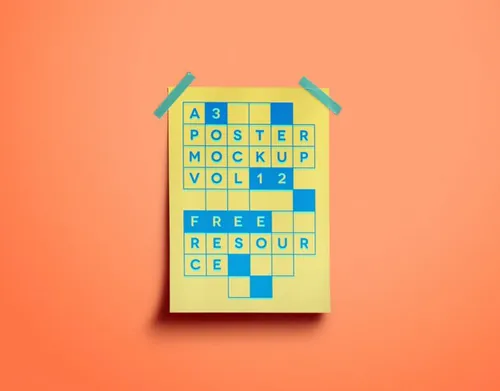 A3尺寸海报模型PSD贴图模板A3 Psd Poster Mockup