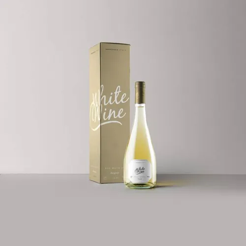 白葡萄酒瓶包装设计PSD贴图模板Psd Burgundy White Bottle Mockup