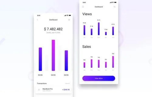高端时尚简约配色的多用途大数据APP UI KITS