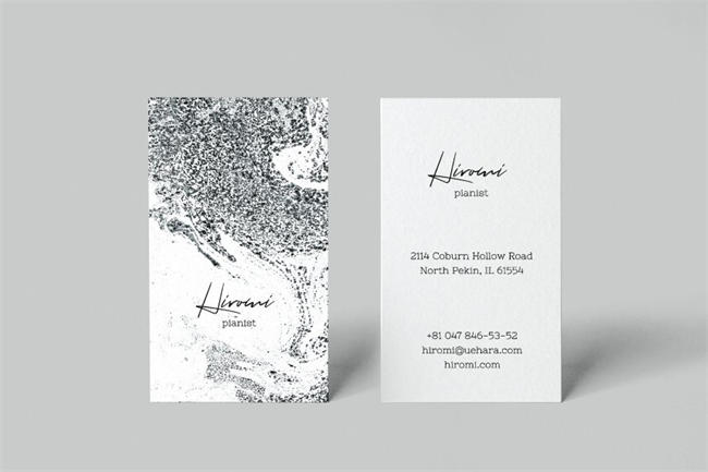 独特的大理石纹理背景的名片设计模板Hiromi Business Card Template