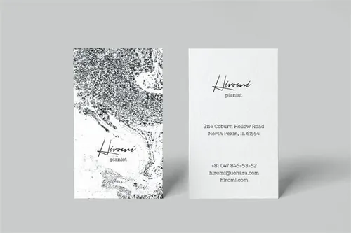 独特的大理石纹理背景的名片设计模板Hiromi Business Card Template