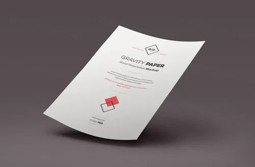 A4纸模型PSD贴图模板Psd A4 Paper Mock-Up