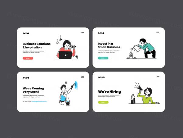 企业宣传概念设计插图包Corporate Illustration P