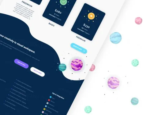登录页用户界面Dishum Web Landing Page UI