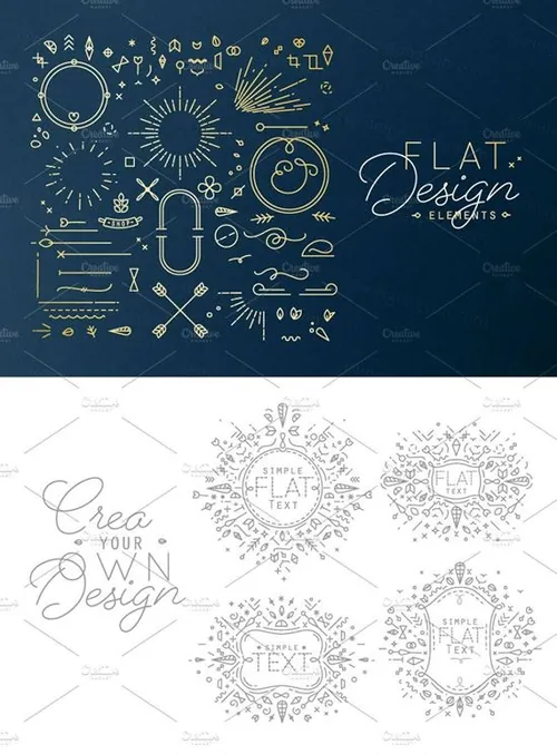 复古风格的平面设计装饰元素 Flat Design Elem