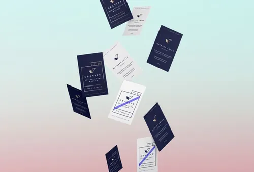 悬浮效果名片贴图PSD模板Gravity Psd B-Cards Mock-Up