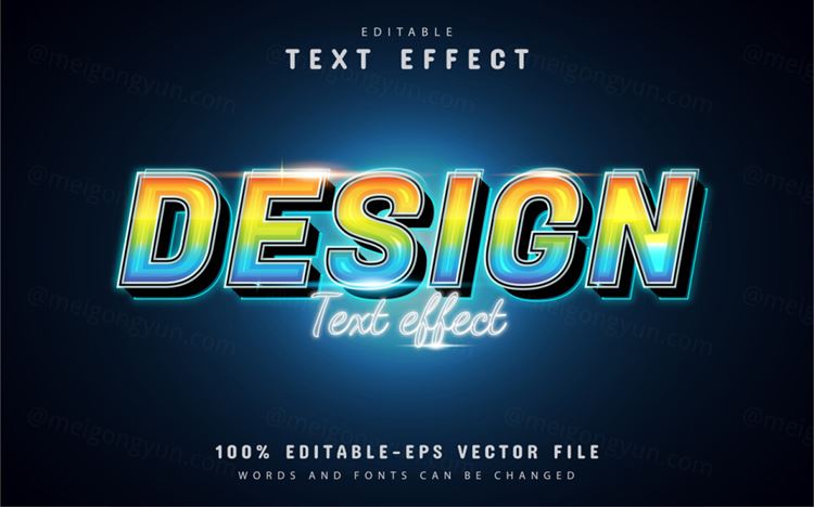 好莱坞电影级三维立体特效字体文本特效可编辑EPS矢量模板素材3d text style effect