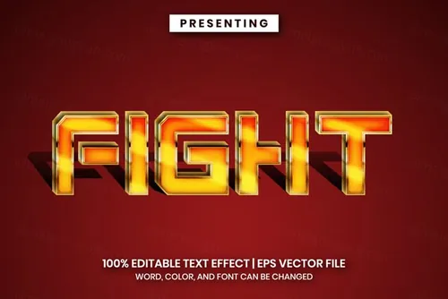 好莱坞电影级三维立体金属特效字体文本特效可编辑EPS矢量模板素材