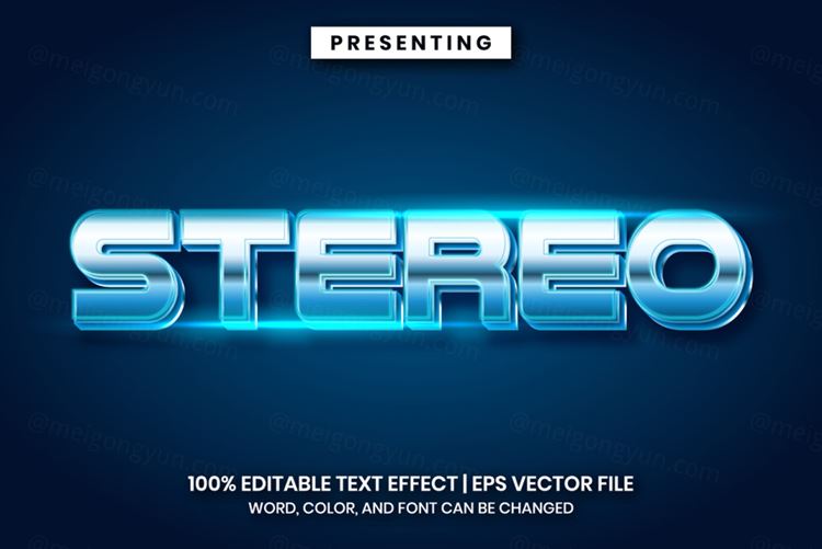 好莱坞电影级三维立体特效字体文本特效可编辑EPS矢量模板素材3d text style effect