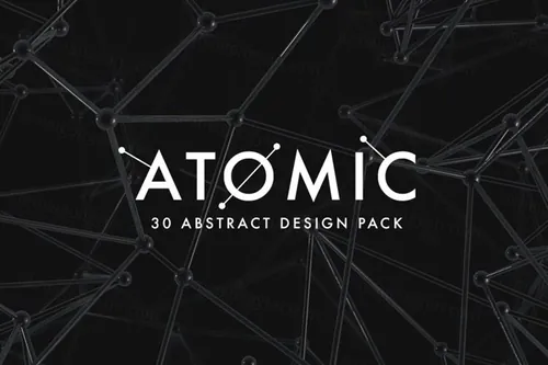 30张科幻抽象粒子原子链接装饰设计元素 Atomic - 3