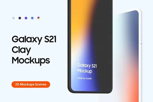三星白模安卓手机移动APP界面UI设计样机模板 Galaxy
