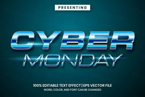 好莱坞电影级三维立体金属质感特效字体文本特效可编辑EPS矢量模板素材