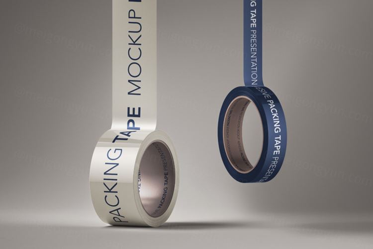 品牌psd包装胶带样机 Branded Psd Packing Tape Mockup