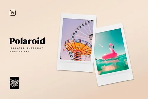 宝丽来拍立得相框照片样机模板 Polaroid Snapshot Picture Mock-ups