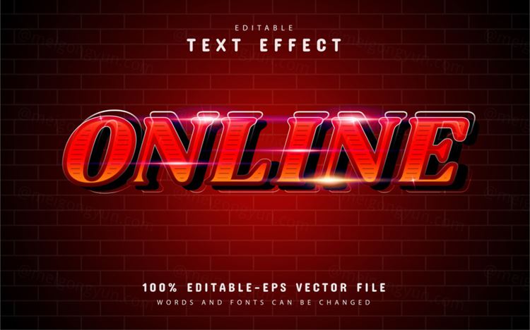 好莱坞电影级三维立体特效字体文本特效可编辑EPS矢量模板素材3d text style effect