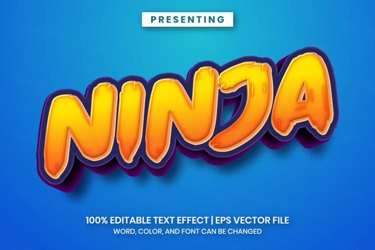 好莱坞电影级三维立体特效字体文本特效可编辑EPS矢量模板素材3d text style effect