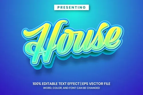 好莱坞电影级三维立体特效字体文本特效可编辑EPS矢量模板素材3d text style effect