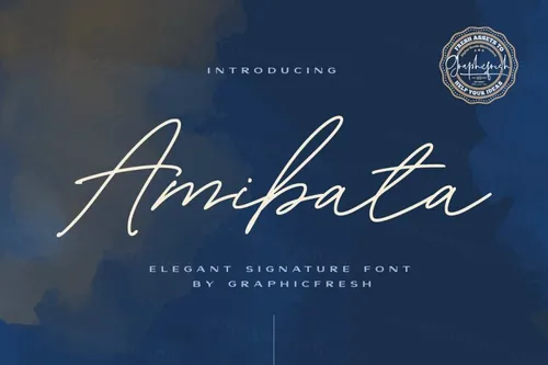 优雅的签名手写英文字体 Amibata - Elegant Signature Font