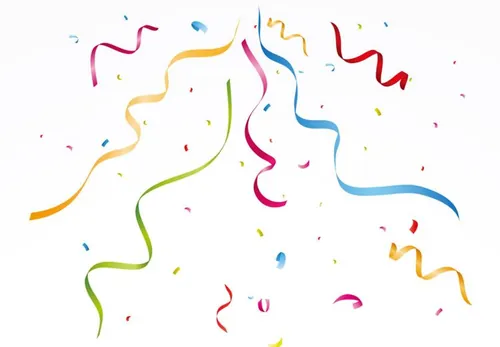 白色背景彩色派对彩纸飘带矢量设计素材Colorful party confetti o white background