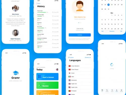 语言应用app界面Language App iOS