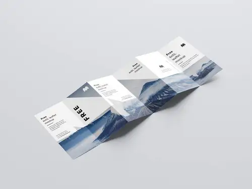 六折页宣传小册子传单设计提案样机PSD模板 6xDL leaflet mockup 样机模