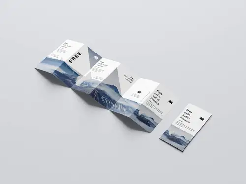六折页宣传小册子传单设计提案样机PSD模板 6xDL leaflet mockup 样机模