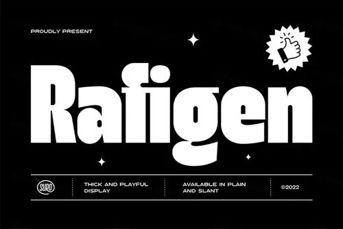 复古厚实俏皮电影广告海报标题英文装饰字体 Rafigen D