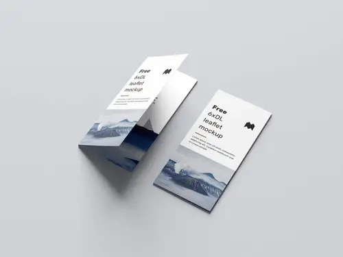 六折页宣传小册子传单设计提案样机PSD模板 6xDL leaflet mockup 样机模