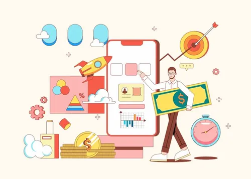 经济金融投资理财电子货币虚拟货币矢量插画素材