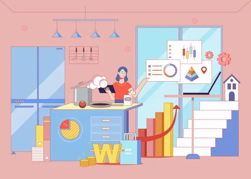 经济金融投资理财电子货币虚拟货币矢量插画素材