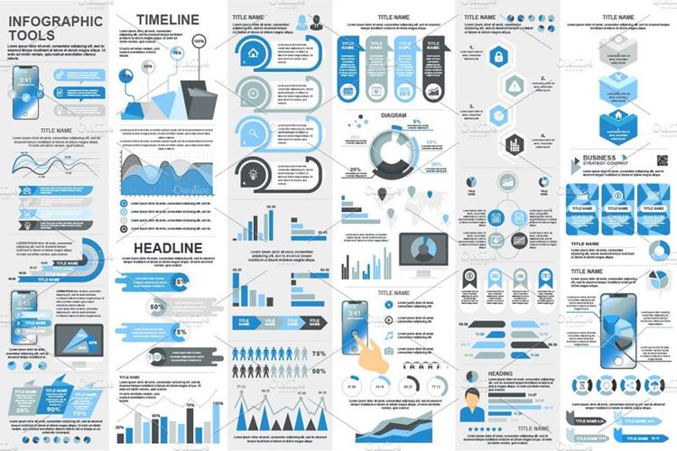 现代化信息图标ppt素材 Modern Infographic Elements