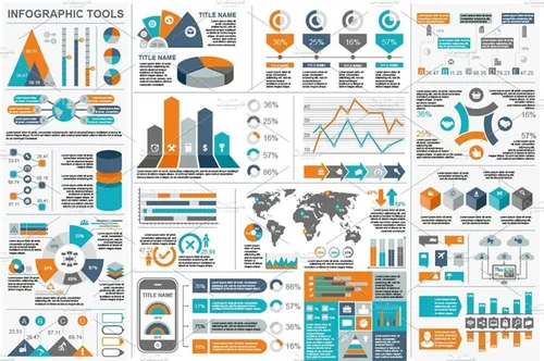 商业数据信息图表插画 Business Infographic Elements