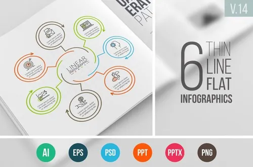 线性元素的信息图表ppt模板 Linear elements for infographic