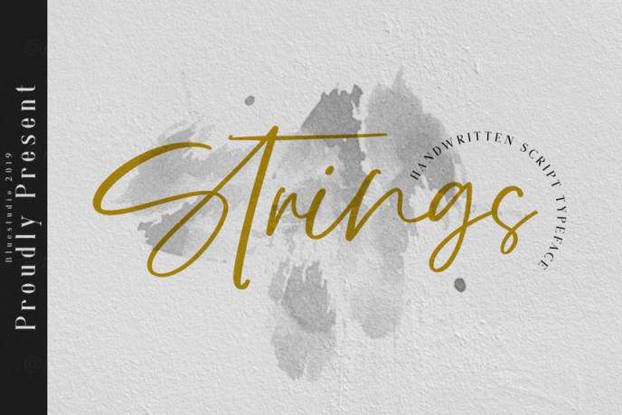 优雅的签名手写英文字体 Strings // Handwritten Script Font
