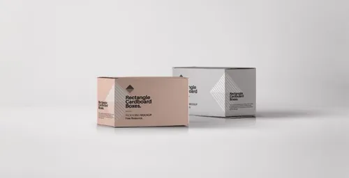Rectangular Psd Box Mockup 纸箱包装箱贴图模板