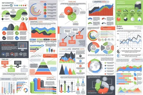 信息图表ppt模板 Set of Infographic Elements
