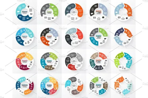 环形箭头ppt素材 20 Circle Arrows For Infographic @131876