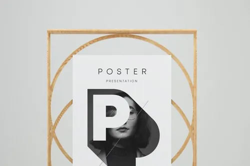优雅的木质psd海报样机框架 Psd Poster Wood Frame Mockup