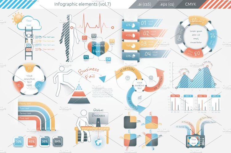 信息图表ppt素材 Infographic Elements