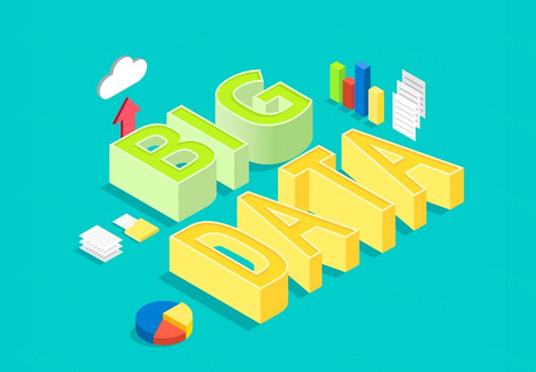 BIG DATA主题大数据时代3D扁平化文字立体字AI矢量素材 ti367a9505