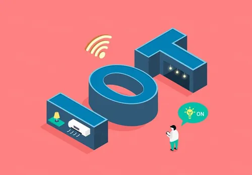 IOT主题文字3D扁平化设计物联网时代立体字AI矢量素材 ti367a9501