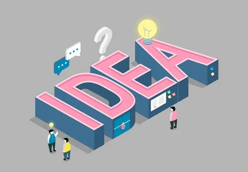 IDEA主题文字3D扁平化设计想法念头观点立体字AI矢量素材 ti367a9508