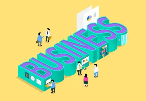 BUSINESS主题文字3D扁平化设计商业时代立体字AI矢量素材 ti367a9507